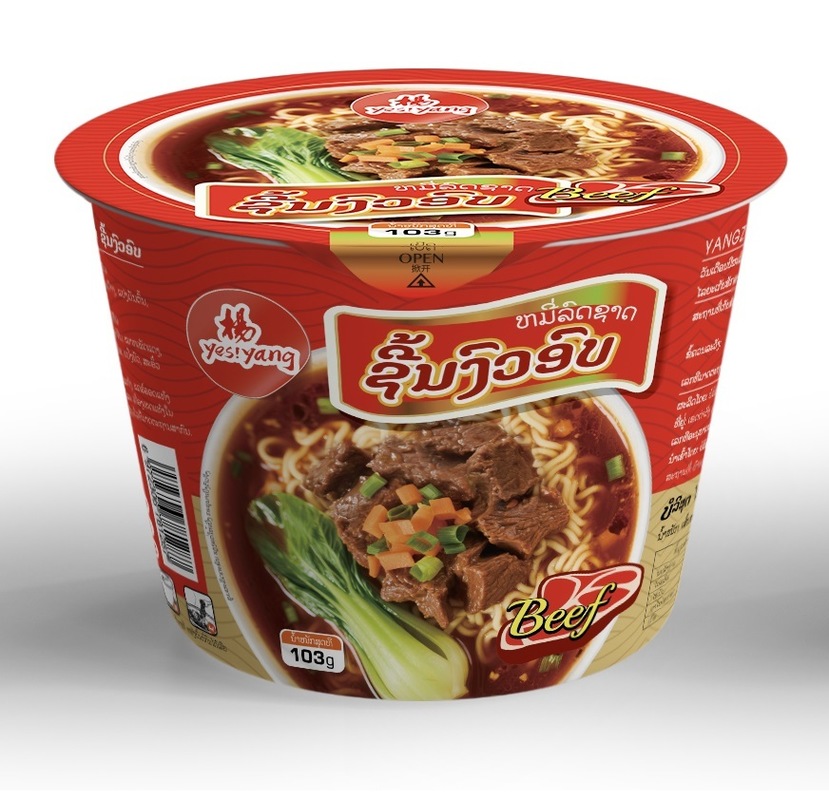 Hete Graad Niet Pittige Instant Noodles Gestoofde Rundvleessmaak Houdbaarheid 12 Maanden