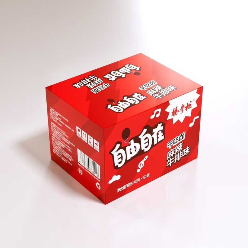 Snelle en Gemakkelijke Pittige Biefstuk Smaak Instant Noodles voor Noodles Snack 45g*50 Per Doos Verpakking in Bulk